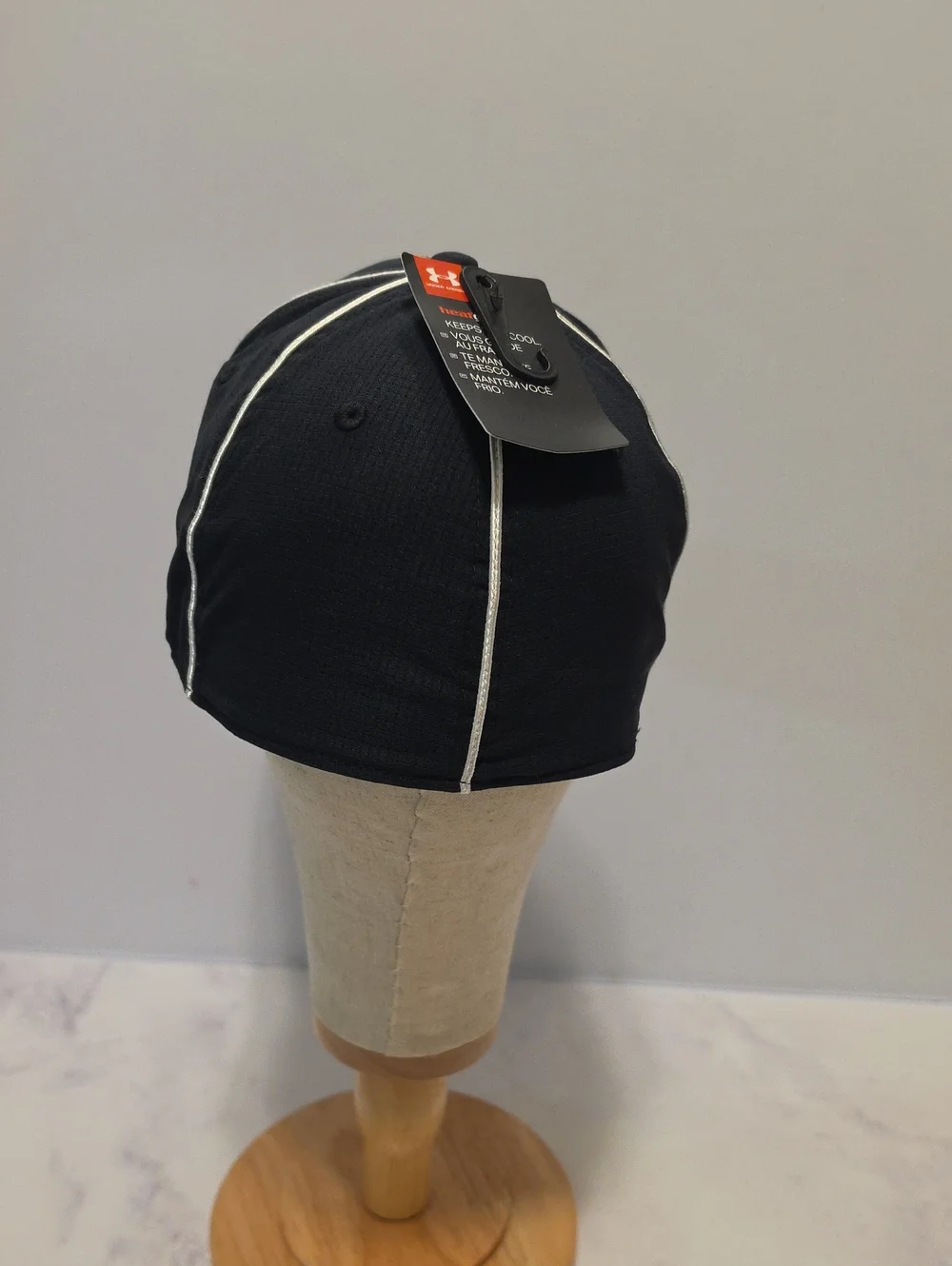 Under Armour Black Cap with White Piping Brand New
